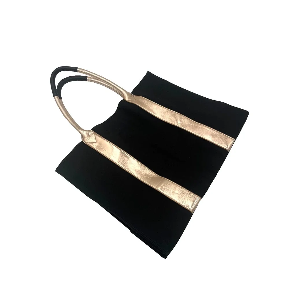 Victoria's Secret Tote Black & Gold‎ Weekender Tote Getaway Bag - Picture 3 of 6